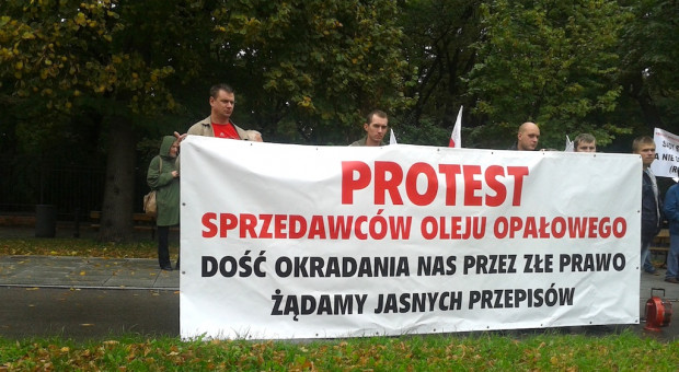 Protest dystrybutorów paliw na ulicach Warszawy