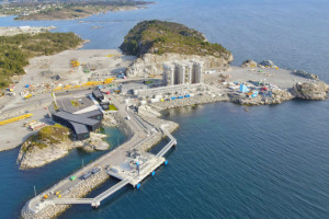 A carbon dioxide collection station in Øygarden municipality in western Norway, which is being built as part of the Norrhåten Lights project.  This will be the first commercial CO2 sequestration project in Europe